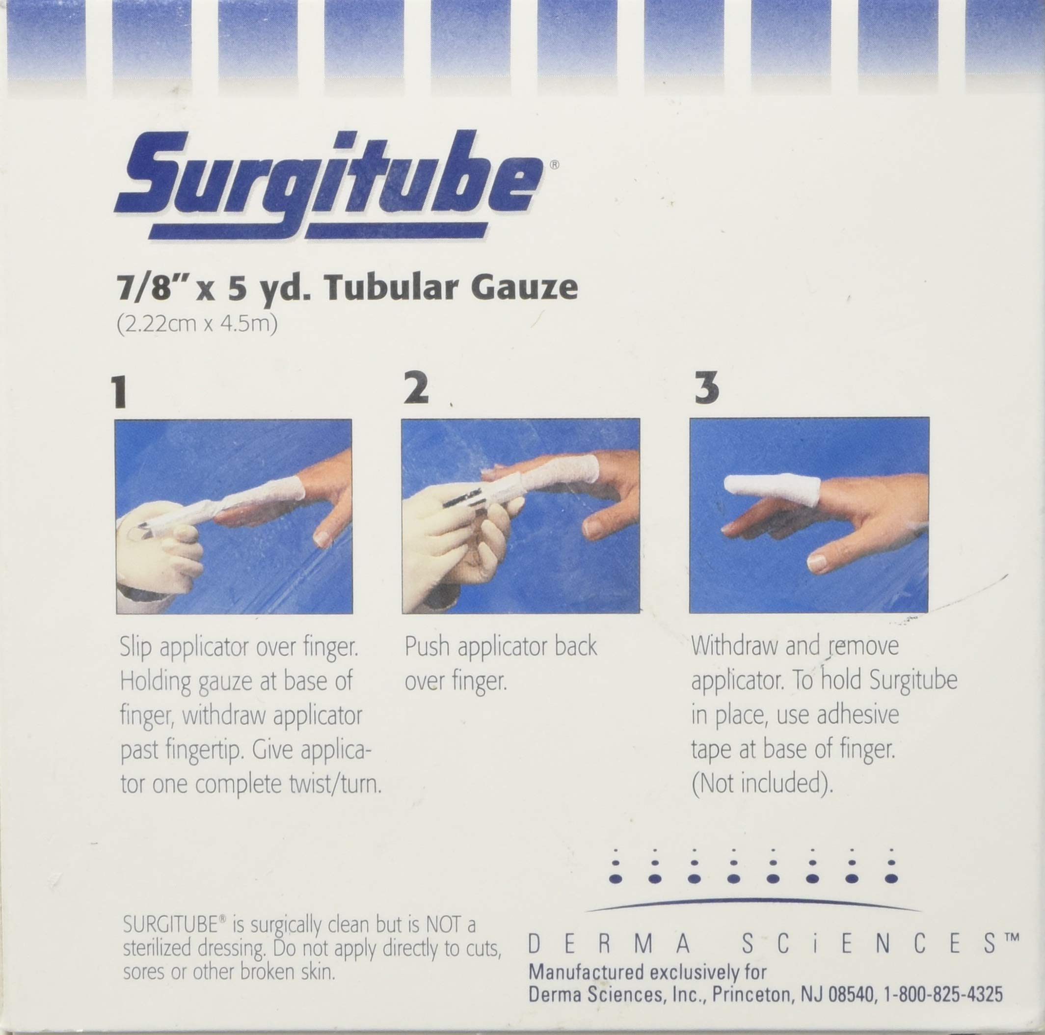 Surgitube Band No.2 5yd White packaging view for easy product identification.