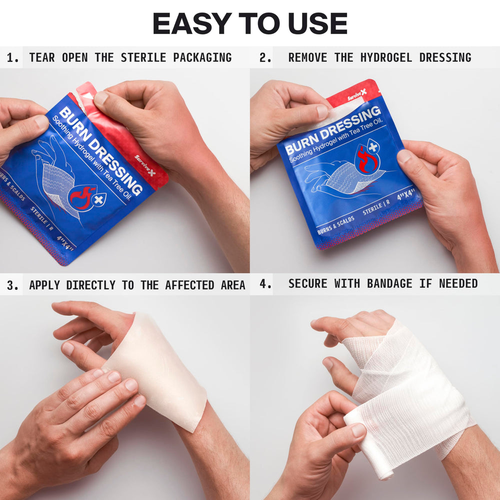 4x4 inch hydrogel burn pad for kitchen or outdoor use