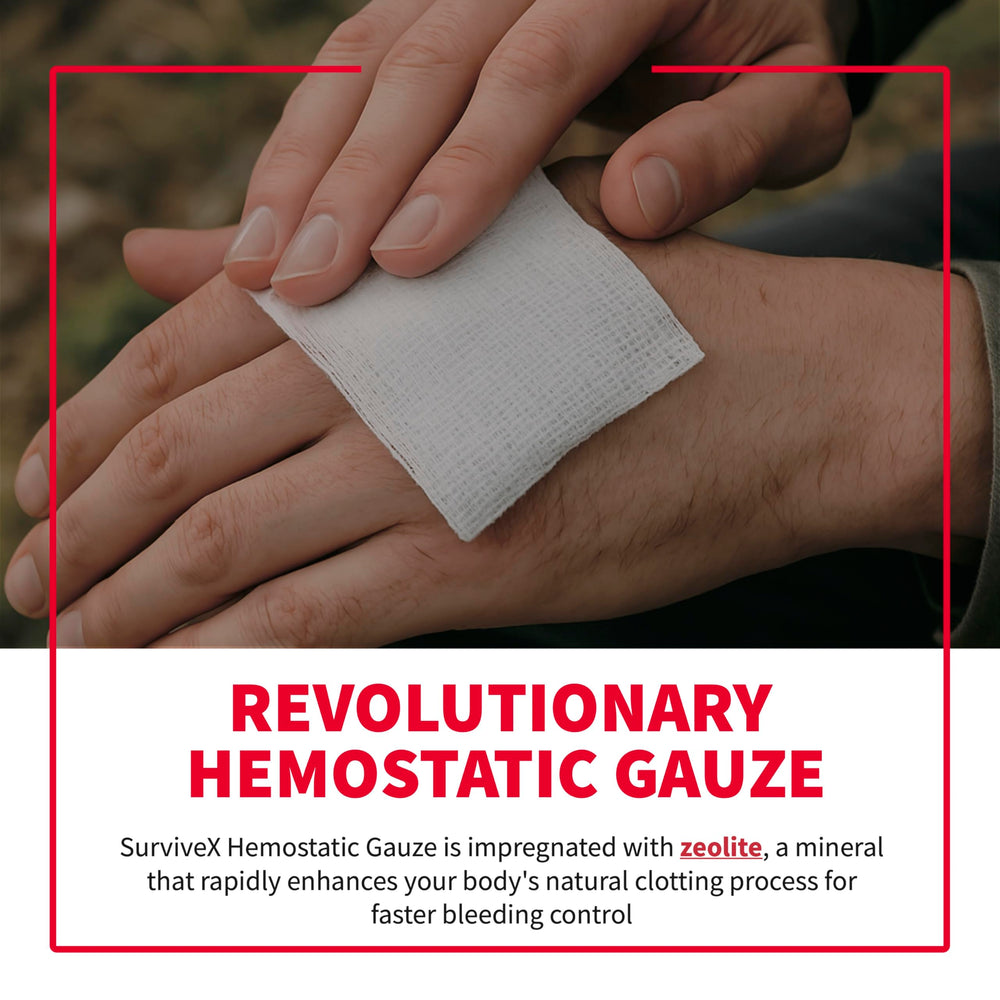 SurviveX gauze compact sealed package ideal for kits.