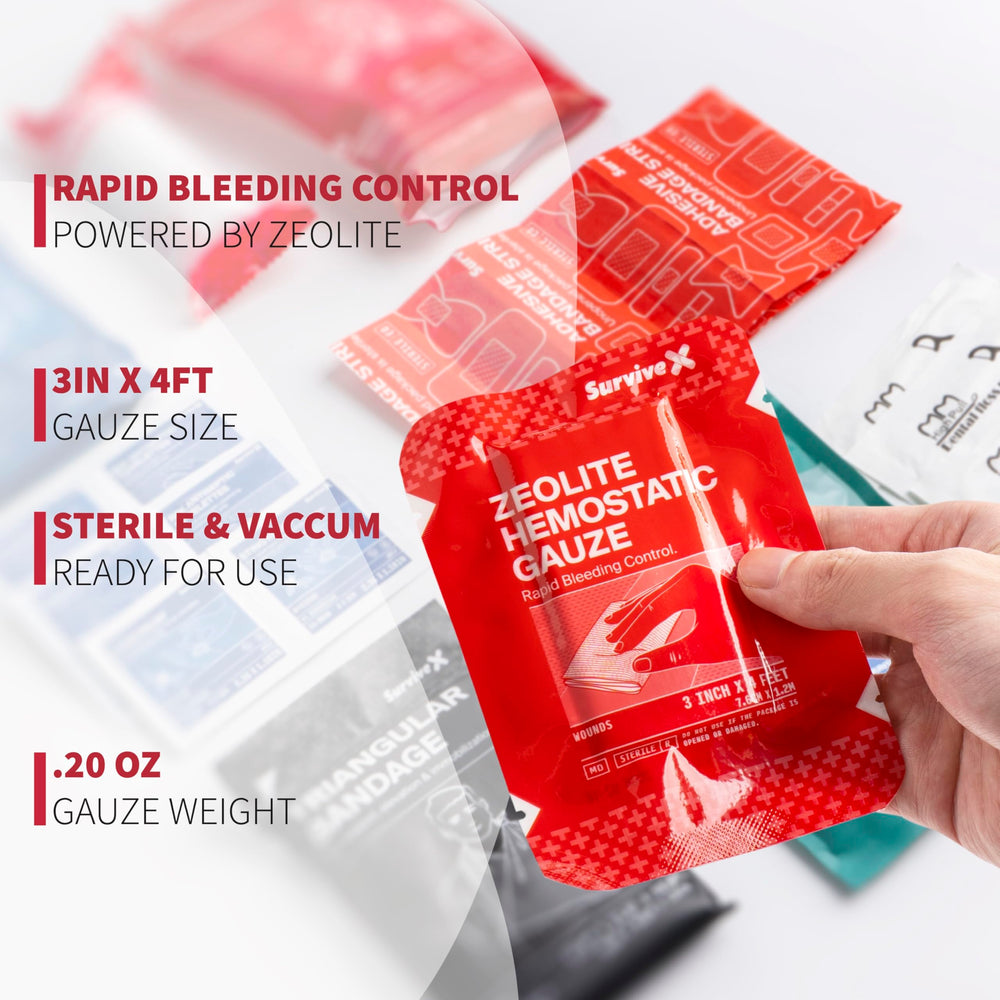 Durable tear resistant SurviveX gauze for tough wound coverage.