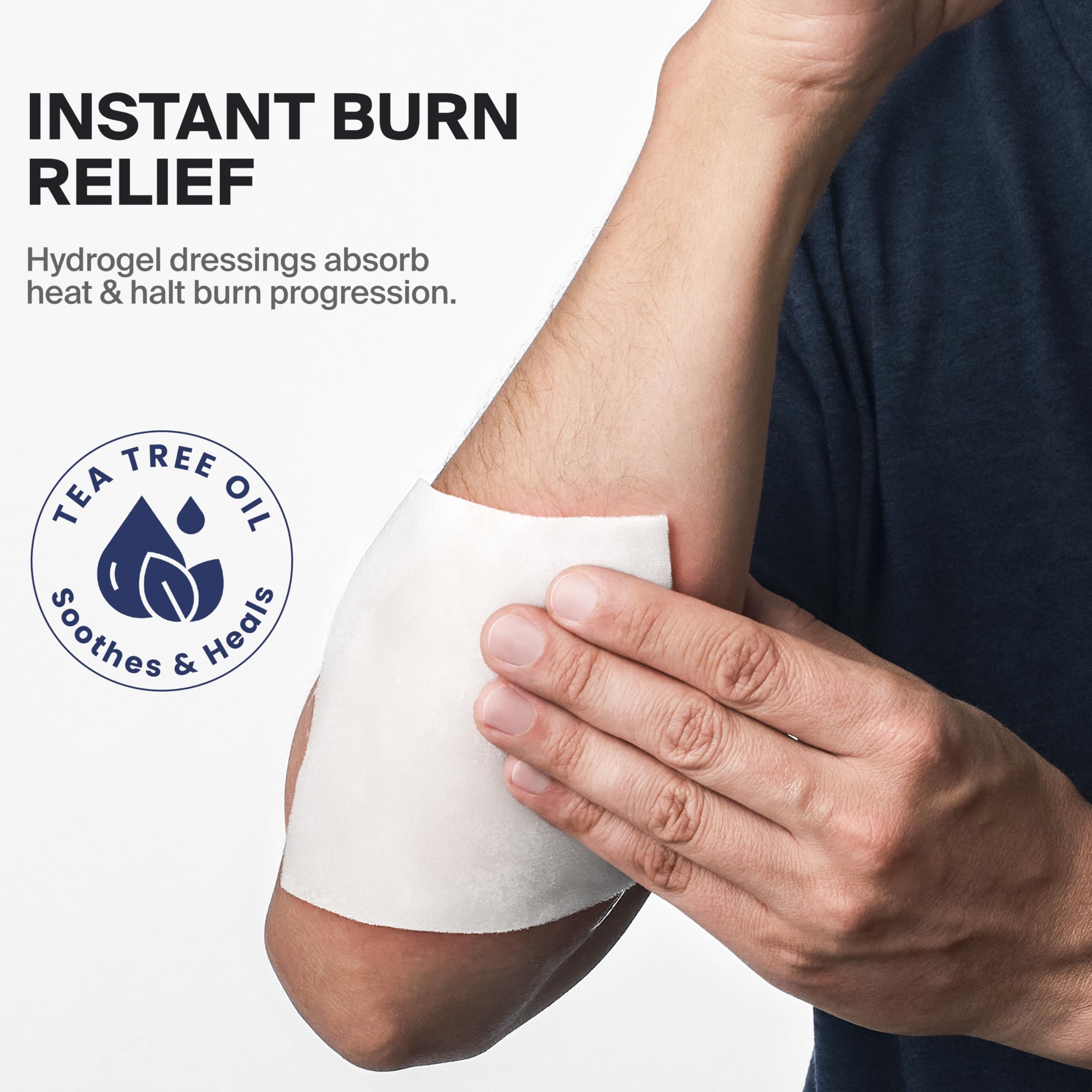 Non-stick burn pad ready for easy, painless application