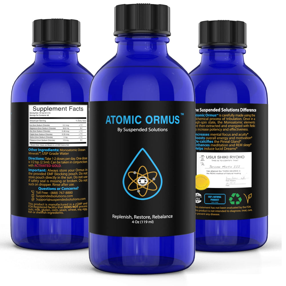 Suspended Solutions Atomic ORMUS EMF storage pouch, protective on-the-go accessory.