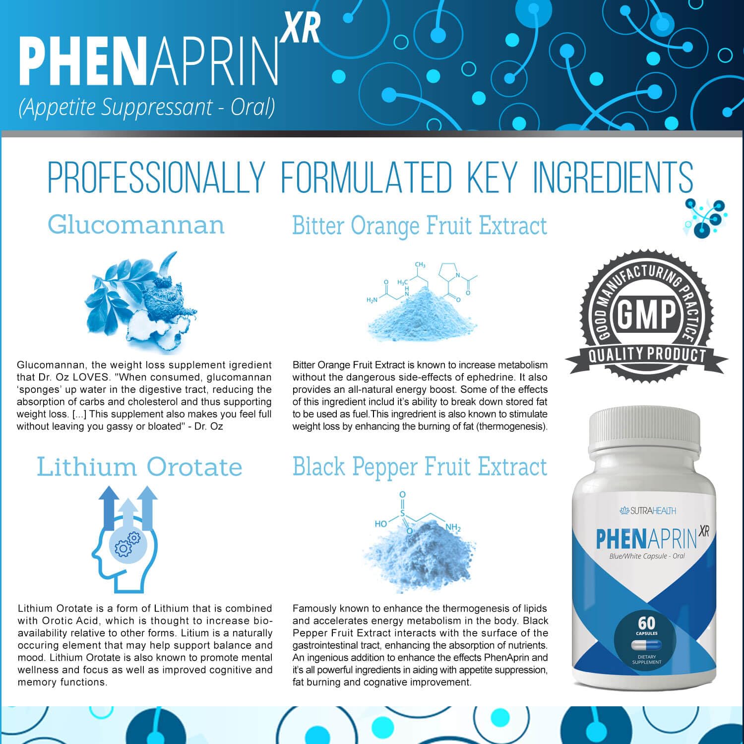 SutraHealth PhenAprin XR on-the-go packet for daytime energy and appetite control.