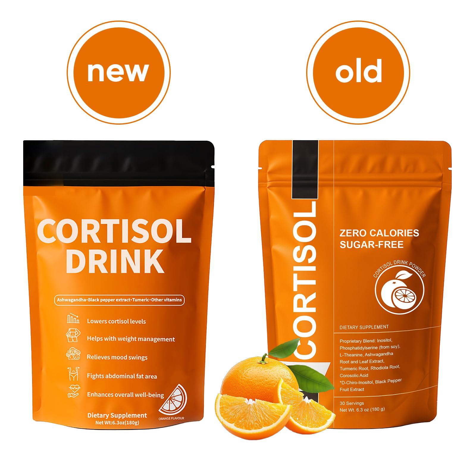 SUUDUUL Cortisol Drink Mix scoop beside glass enables precise daily dosing.