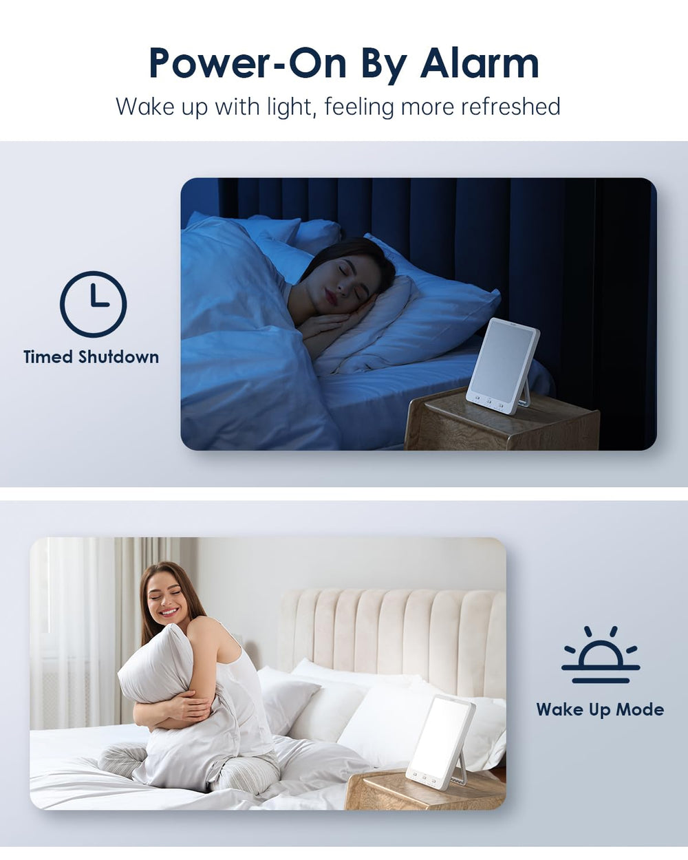 SUXIO lamp showcasing 3 brightness modes for customizable light exposure