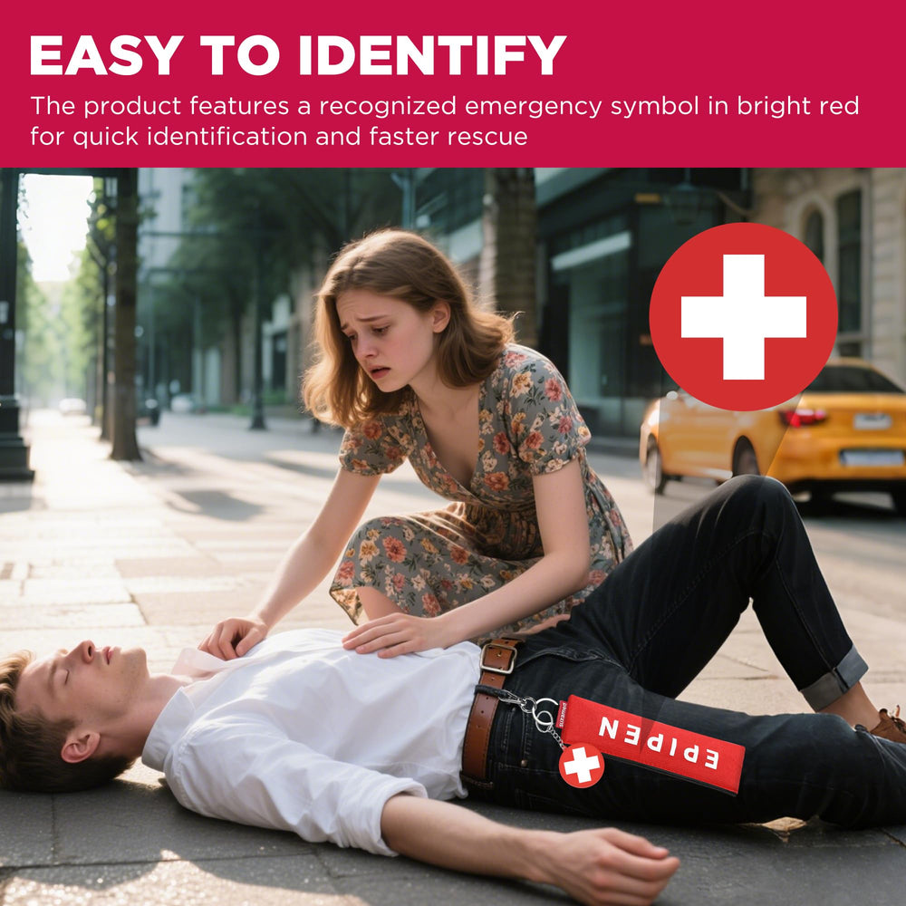 Suzamed EpiPen carry case red medical symbol enhances visibility