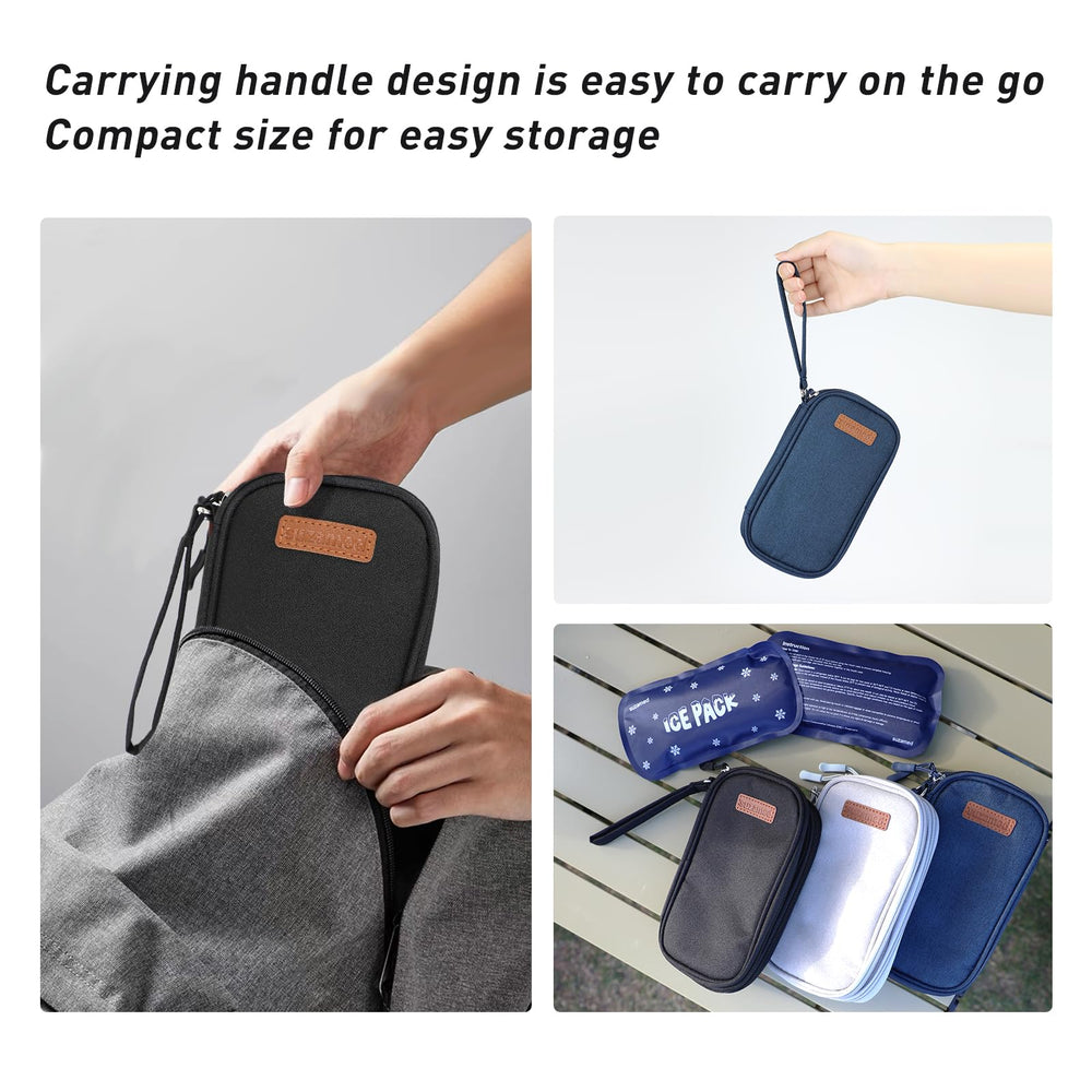 Includes case and ice packs for convenient packing on trips.