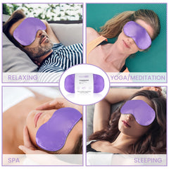 SuzziPad weighted eye pillow resting during meditation and Shavasana