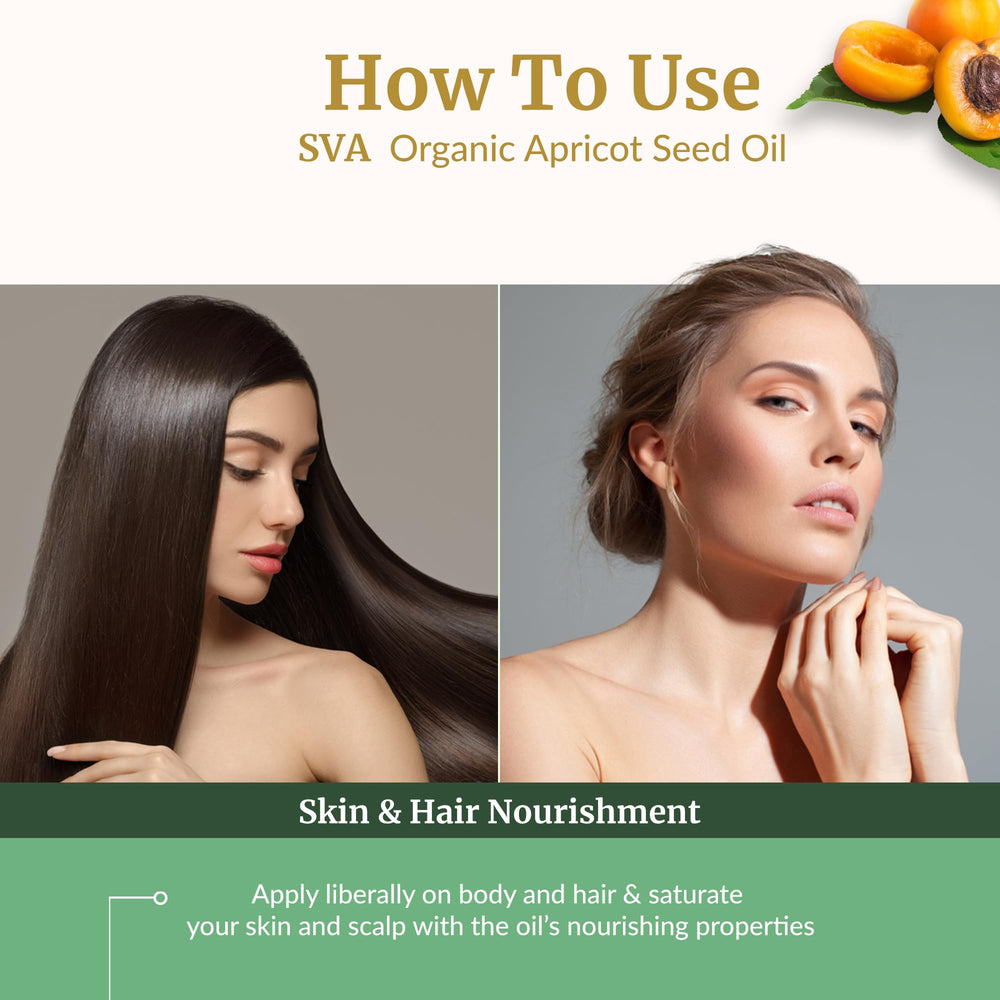 SVA Apricot Seed Oil on face for gentle moisture and absorption.