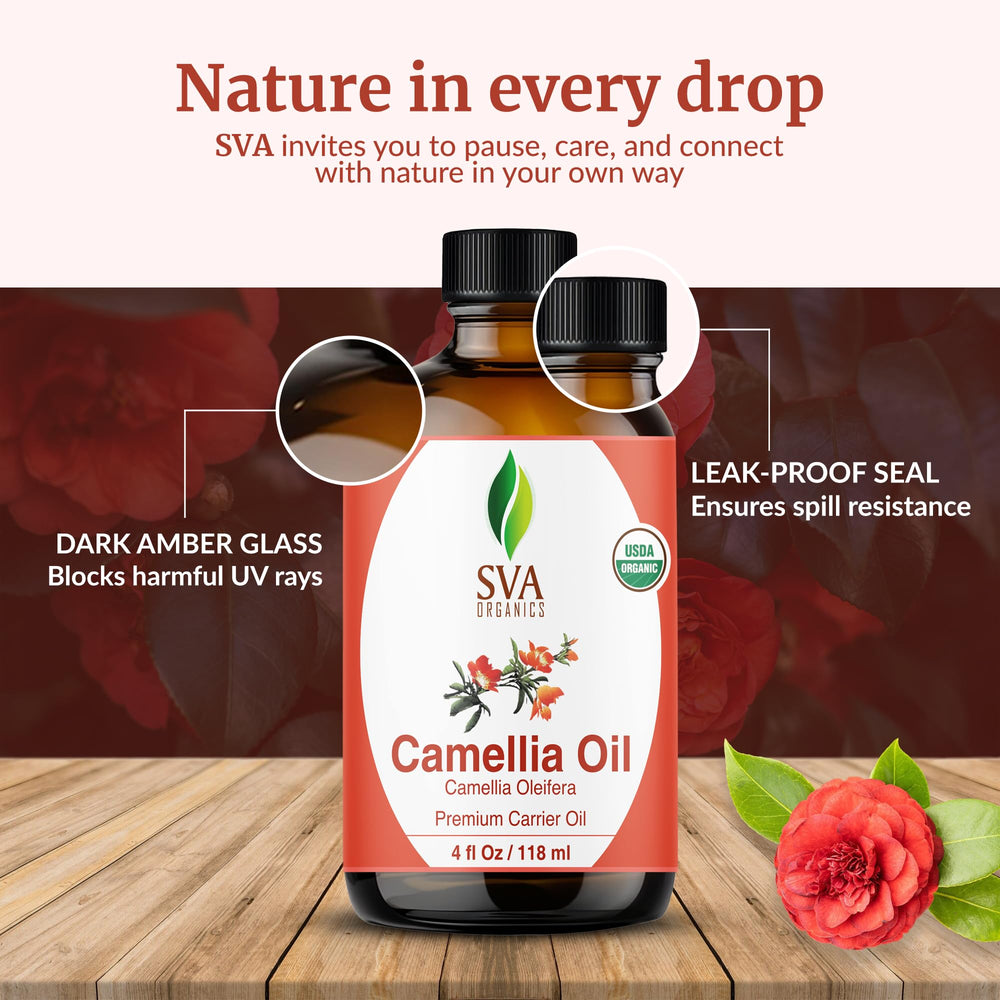 SVA Camellia Seed Oil moisturizes skin and hair with rapid absorption