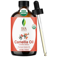 SVA Camellia Seed Oil bottle with dropper for precise skin care application