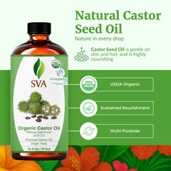 SVA Castor Oil pour bottle ideal for blends and DIY skincare.