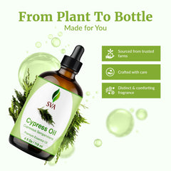 SVA Cypress Oil blended into creams for skin care and nourishment.