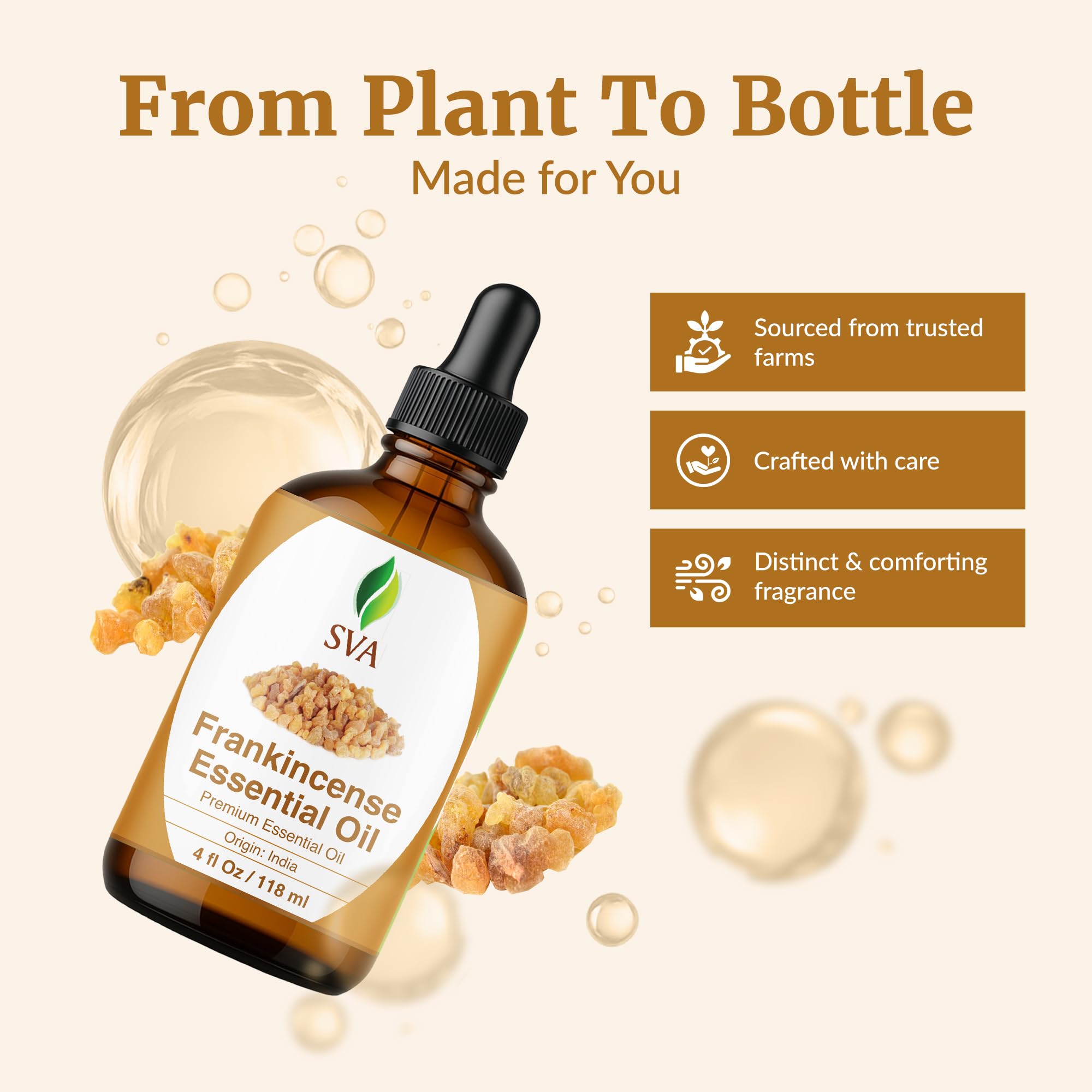 SVA Frankincense Essential Oil for hair and scalp care.