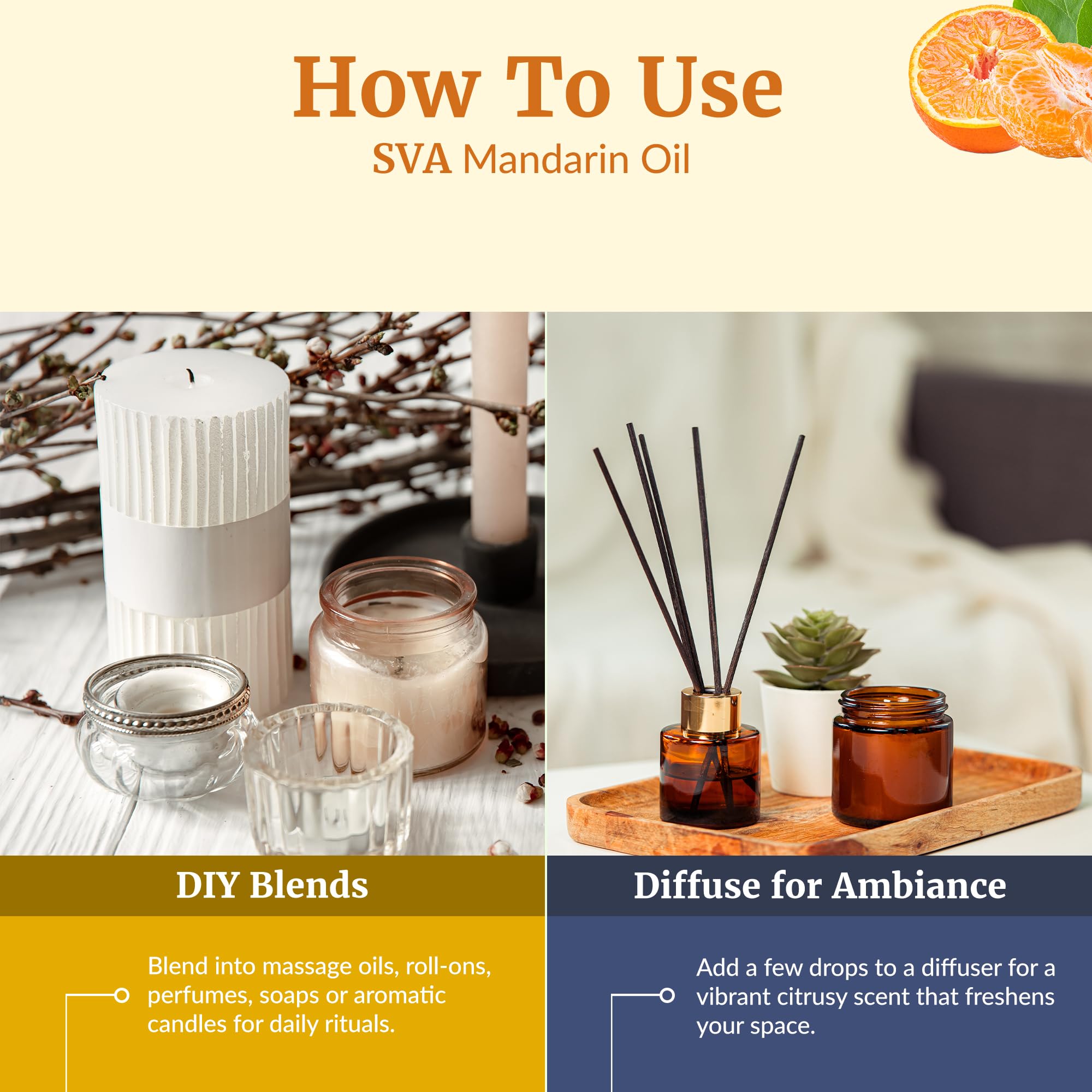 SVA Mandarin Oil demonstrates multipurpose uses for soaps and candles.