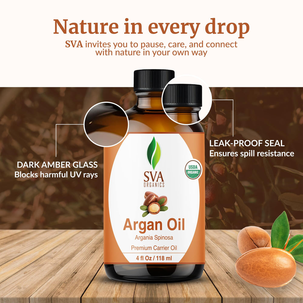SVA Organics Argan Oil mixed with lotions for body care.