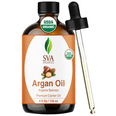 SVA Organics Argan Oil bottle for versatile skin and hair care.