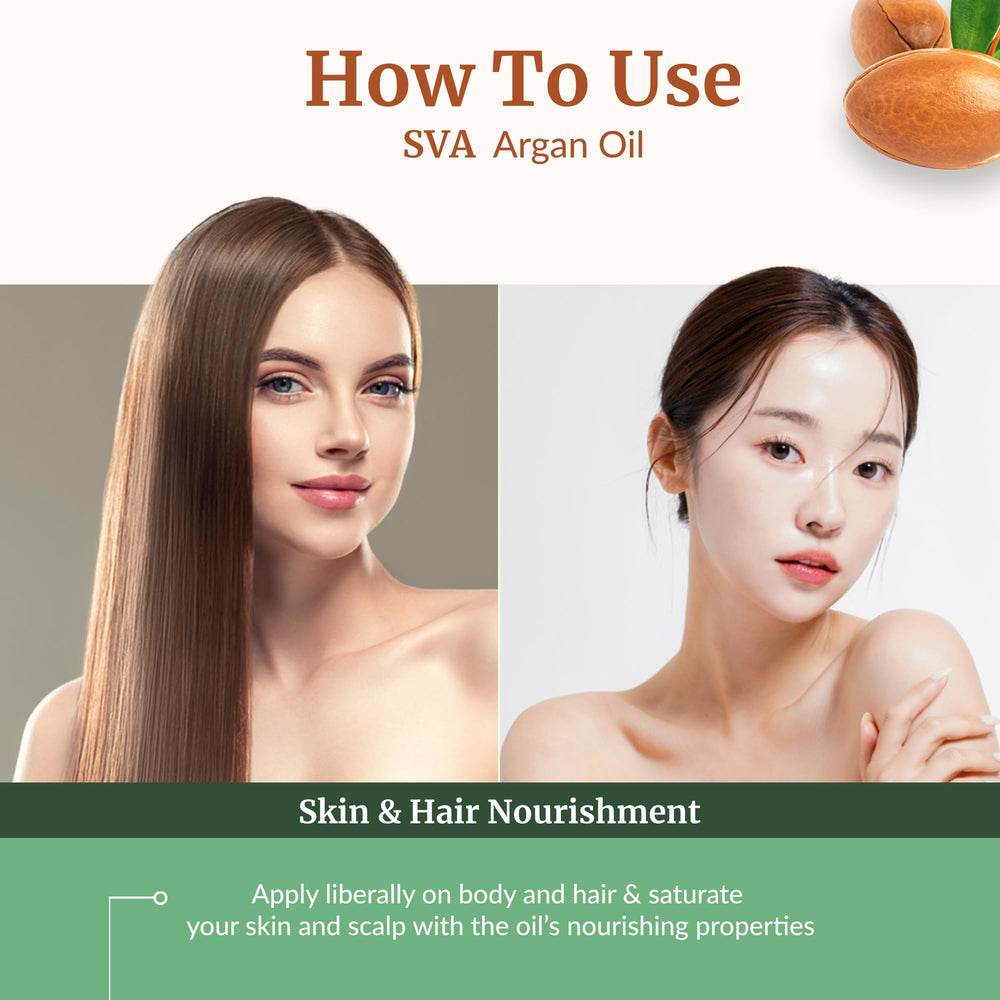 SVA Organics Argan Oil applied to face for gentle moisture.