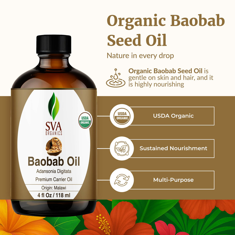 SVA Organics Baobab Oil dropper top for controlled application.