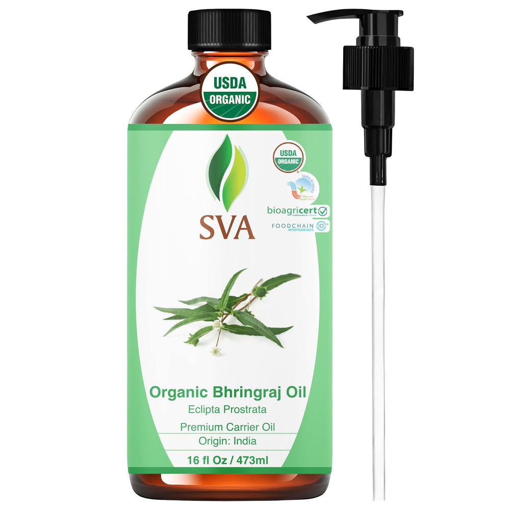 SVA Organic Bhringraj Oil bottle 16oz ready for premium hair care
