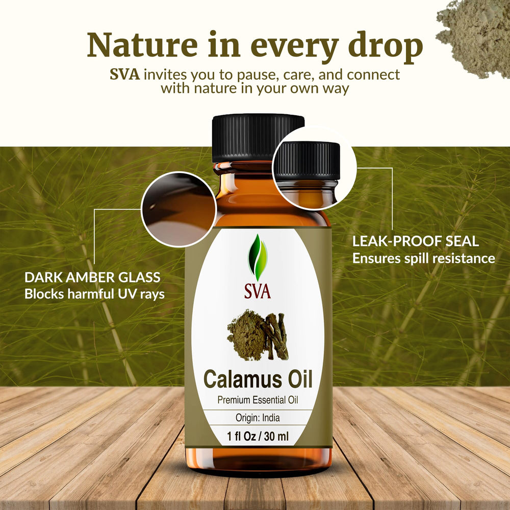 SVA ORGANICS Calamus oil blend for DIY aromatherapy sprays and roll-ons.