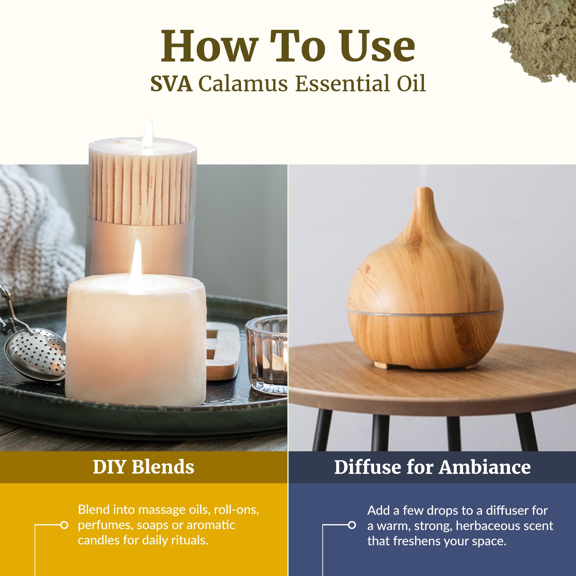 Calamus oil foot bath infusion in warm water with Epsom salts.