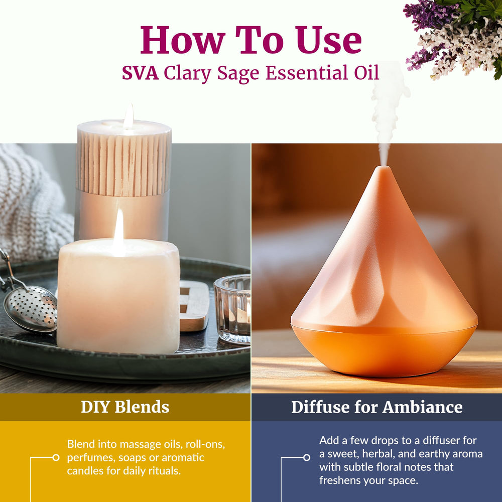 DIY soaps, candles, and bath products with Clary Sage essential oil.