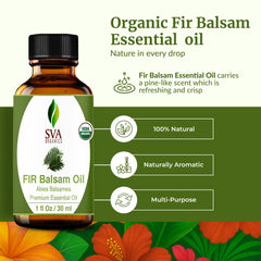 SVA Organics Fir Balsam oil in diffuser for a forest-inspired aroma.