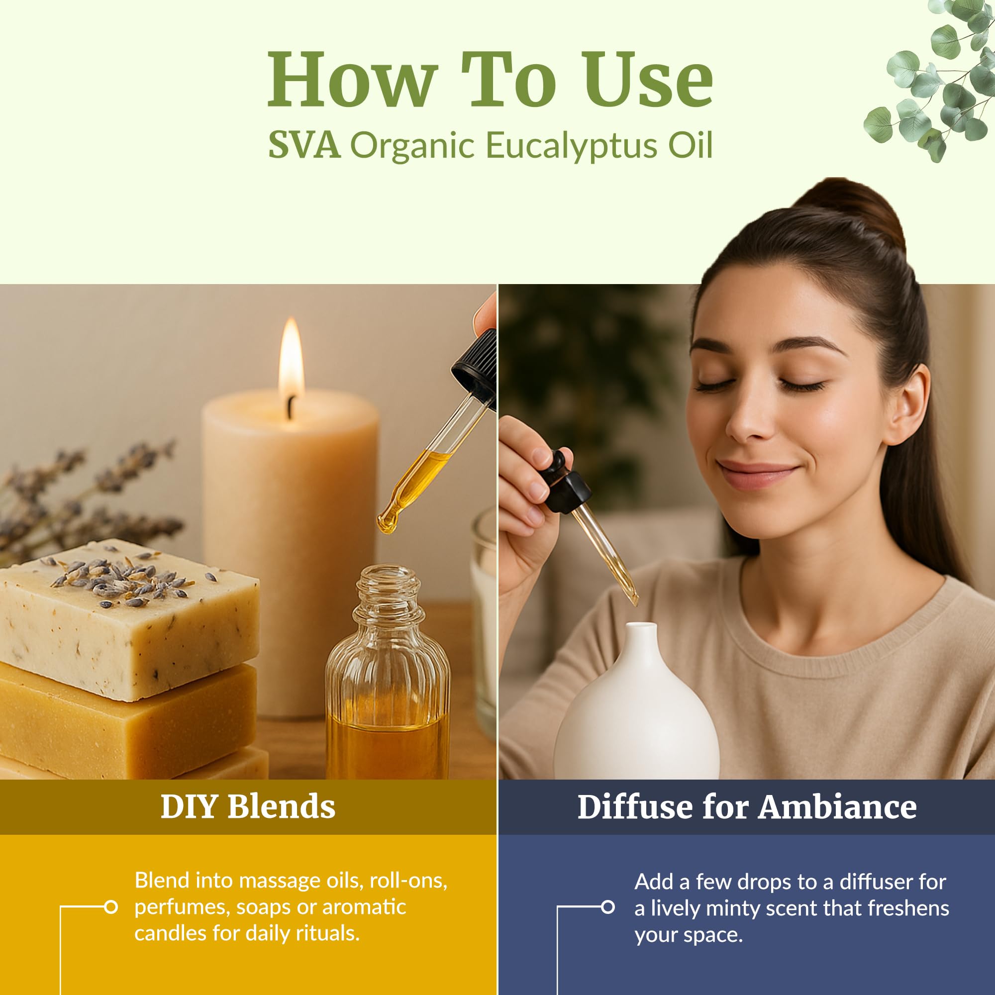 SVA Organics Eucalyptus Oil for a soothing foot bath.