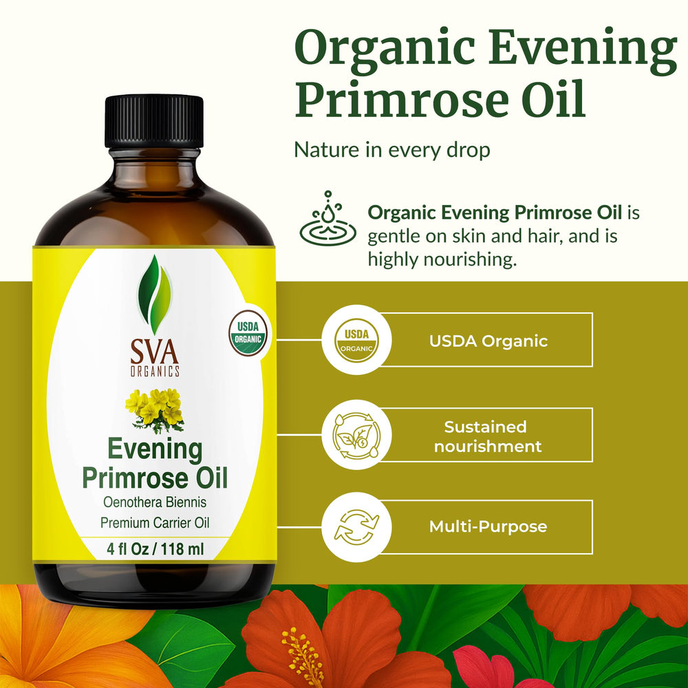 SVA Organics Evening Primrose Oil dropper for precise dosing and gentle use.