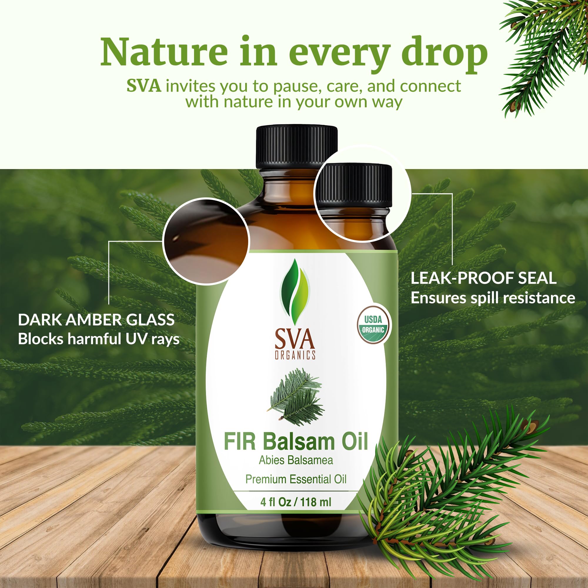 SVA Organics Fir Balsam oil used in a relaxing foot bath