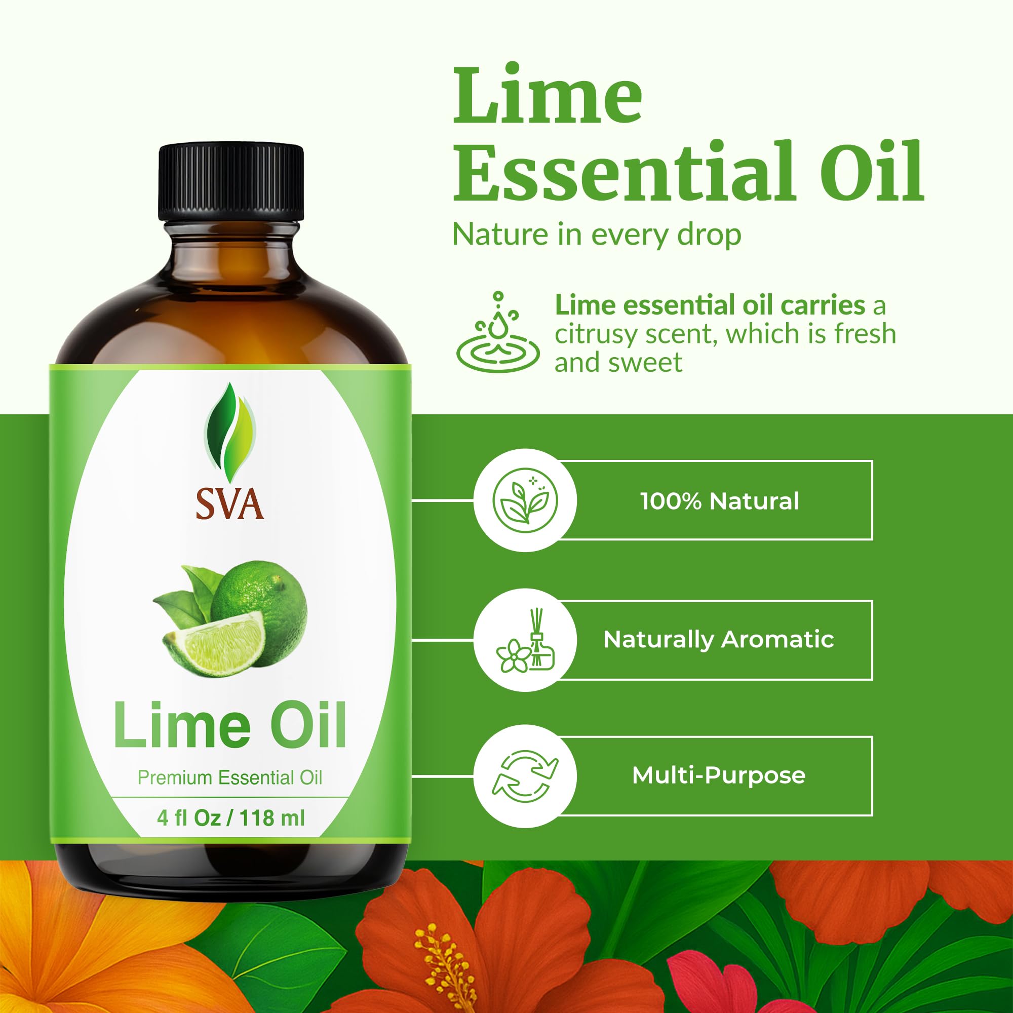 Lime essential oil diffuser aroma by SVA Organics to freshen rooms