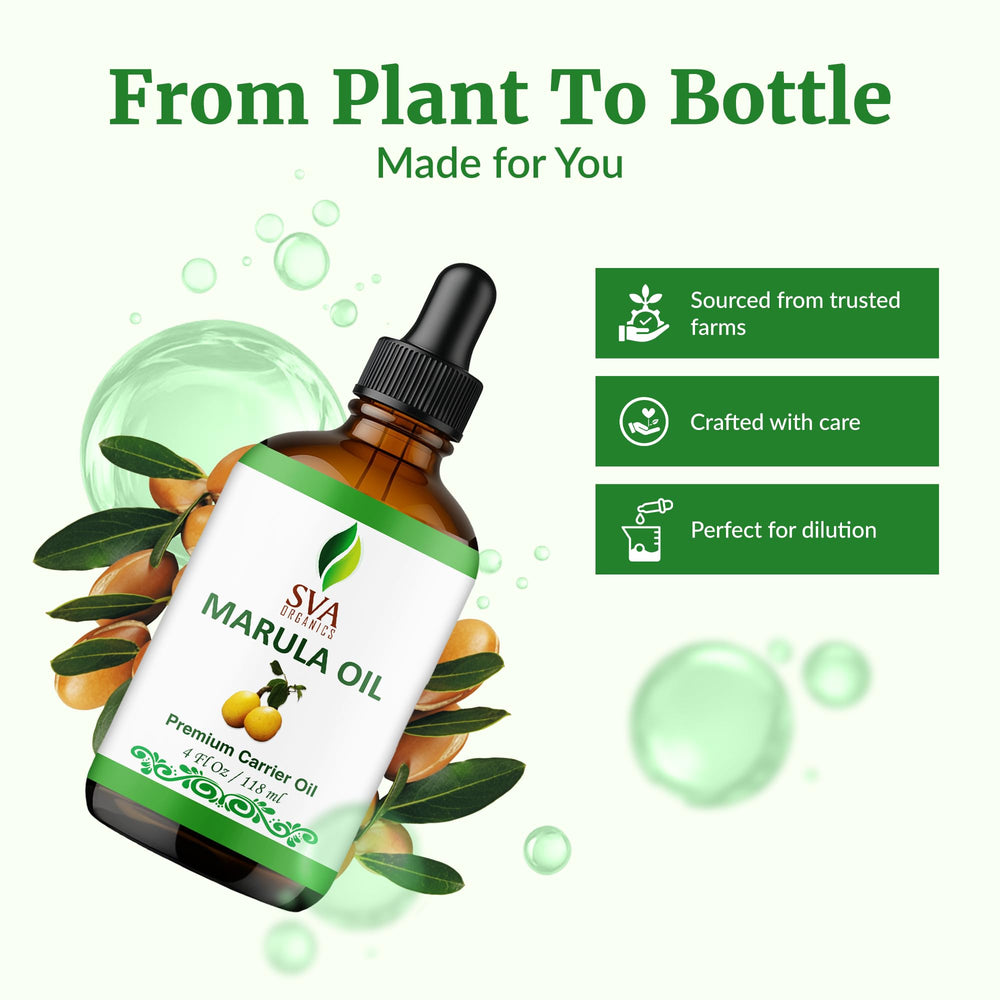 Marula oil on hair and scalp promoting nourishing care