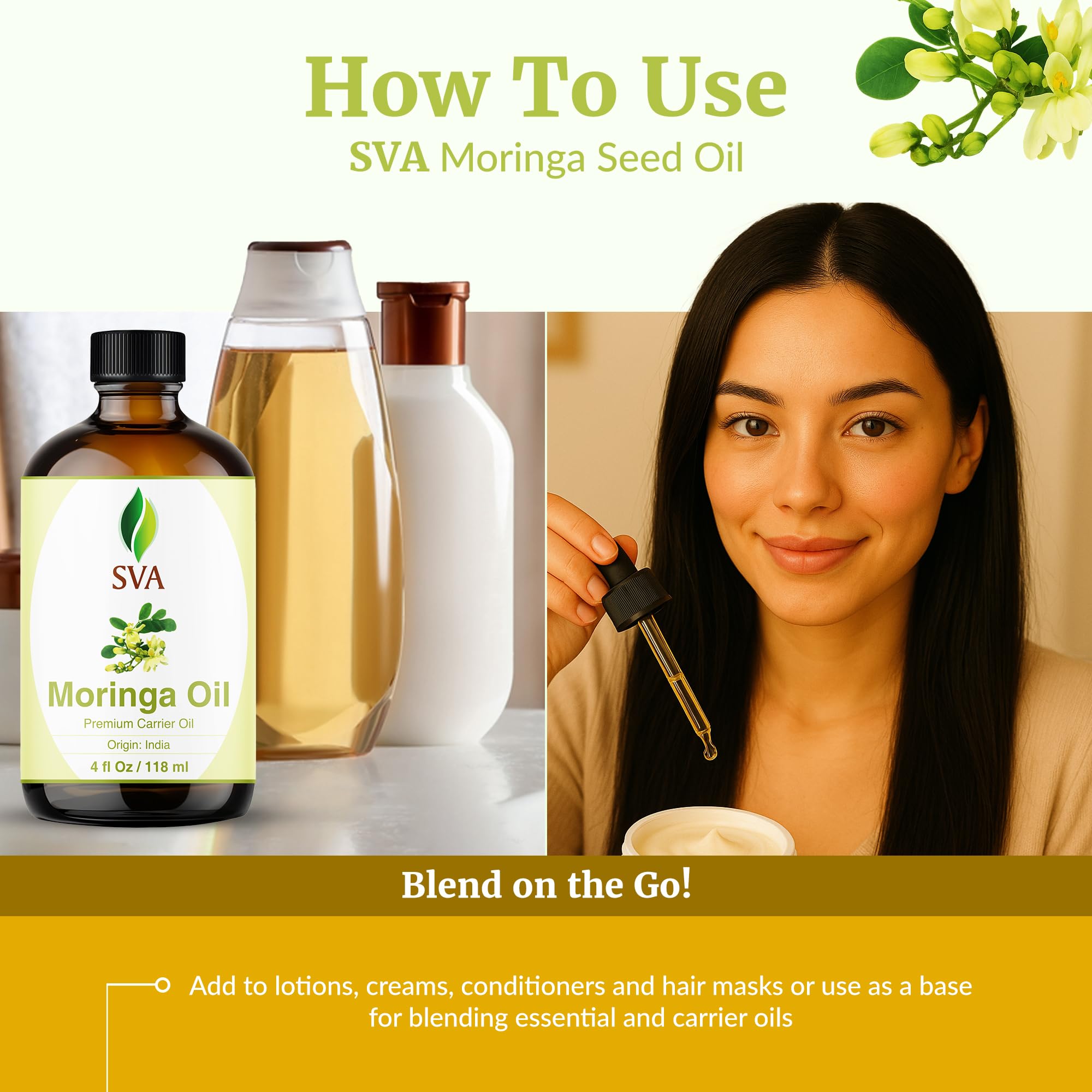 Face moisturizer use with Moringa Oil for glow