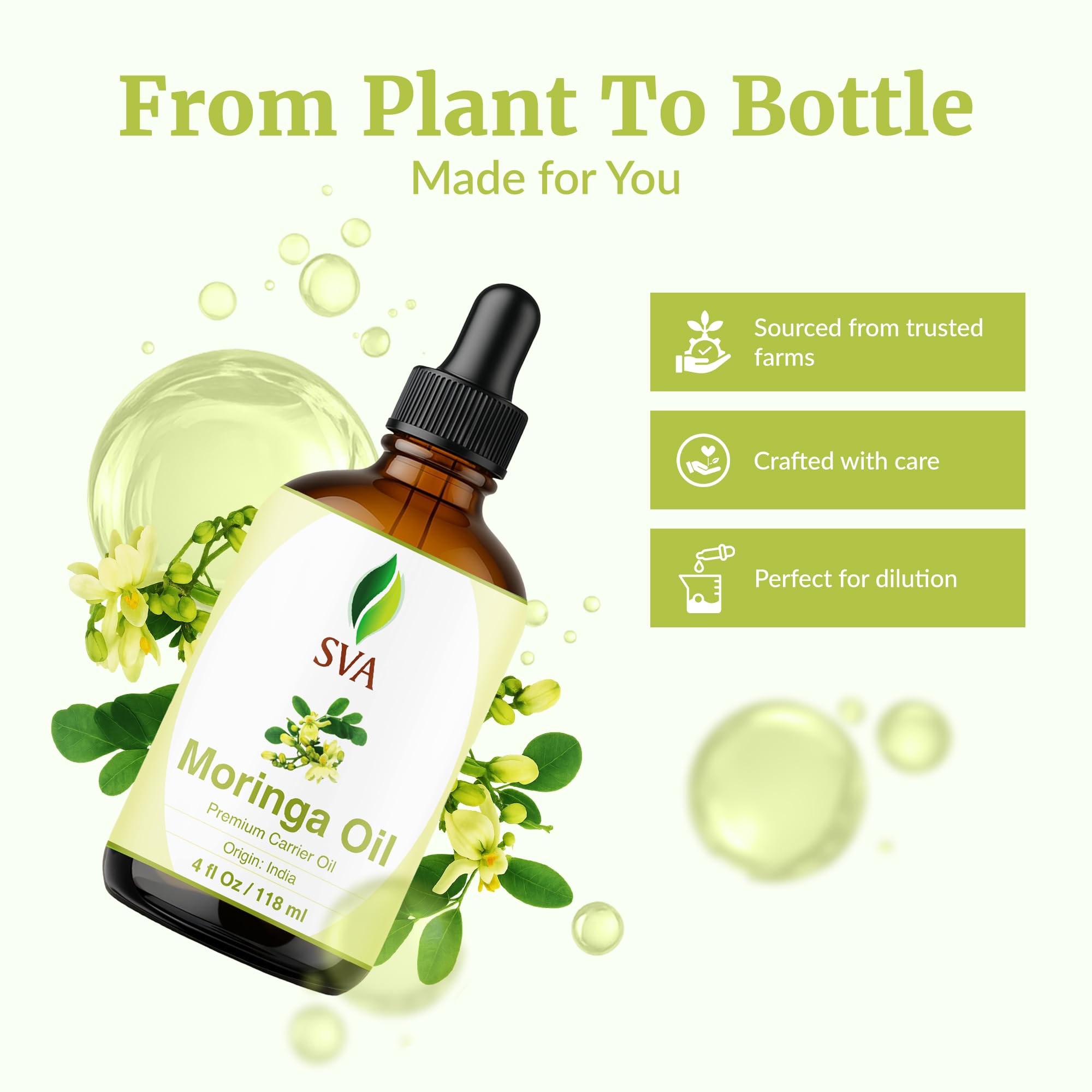 Scalp massage scene using Moringa Oil for nourishing care