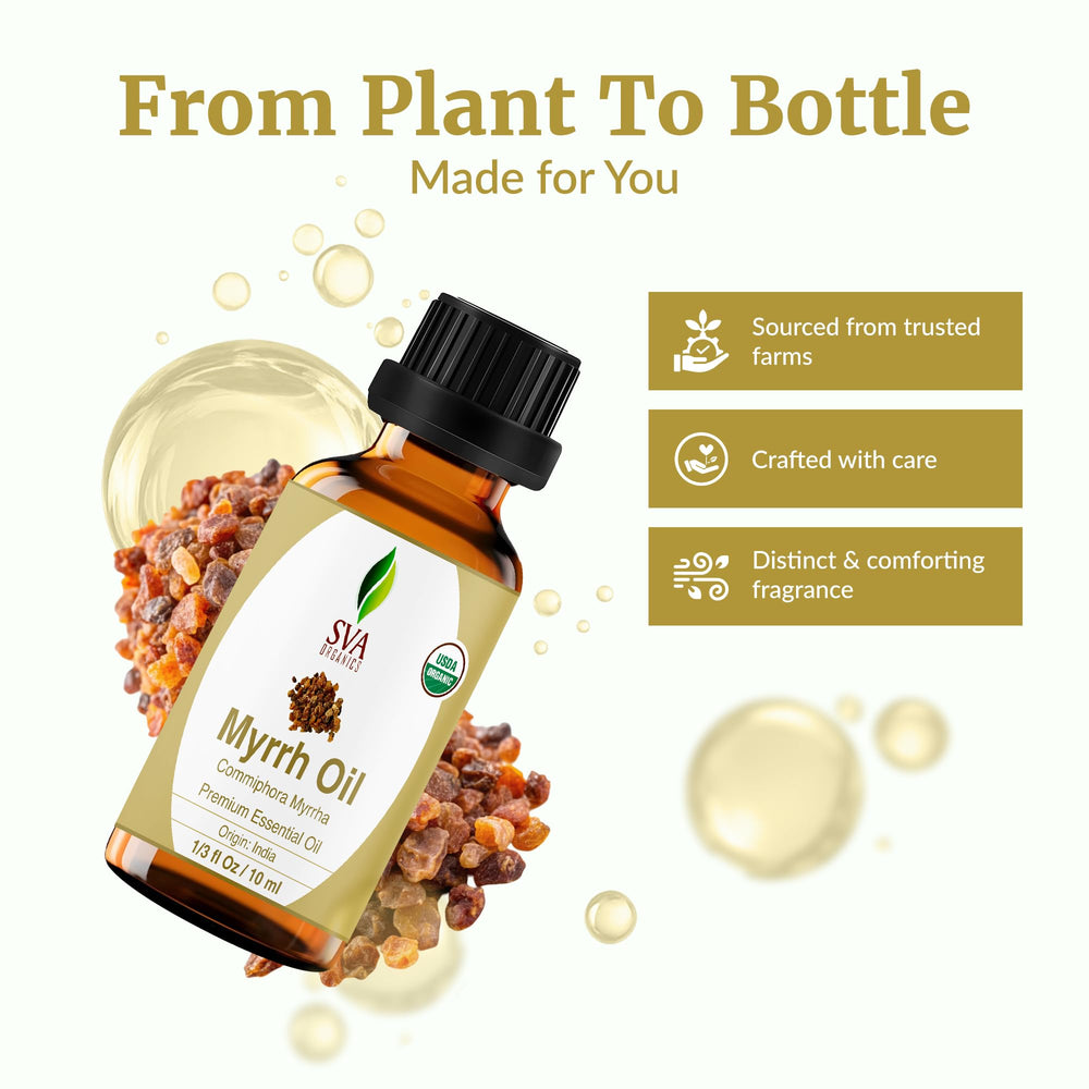SVA Myrrh oil for hair care—scalp massage and shine.