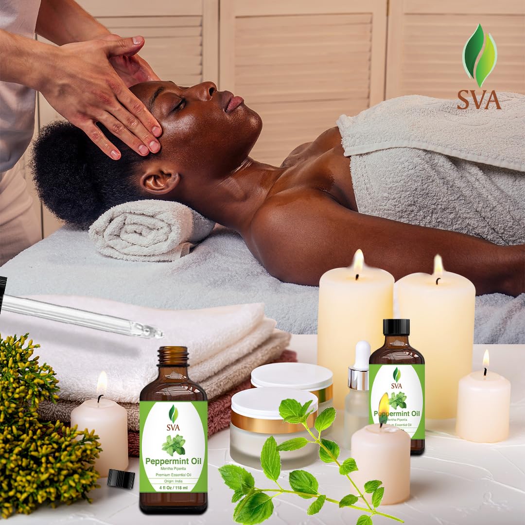 SVA Organics peppermint oil bottle with dropper enables precise use