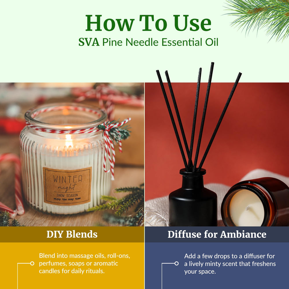 Add a few drops to baths for a fresh, gentle pine scent.