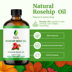SVA Rosehip Seed Oil on clean face for gentle hydration.