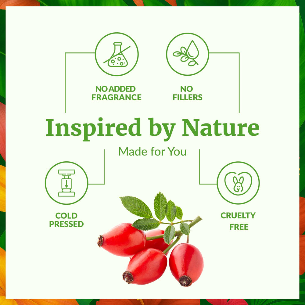 SVA Rosehip Seed Oil used for hair and scalp massage.