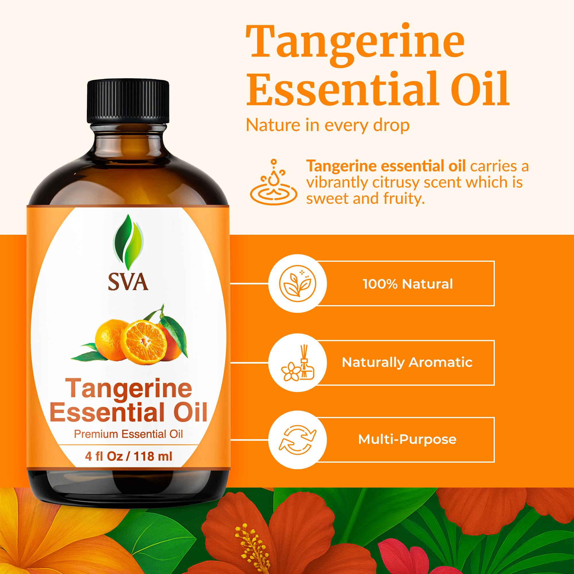 Close-up of diffuser releasing a bright citrus aroma with SVA Tangerine oil.