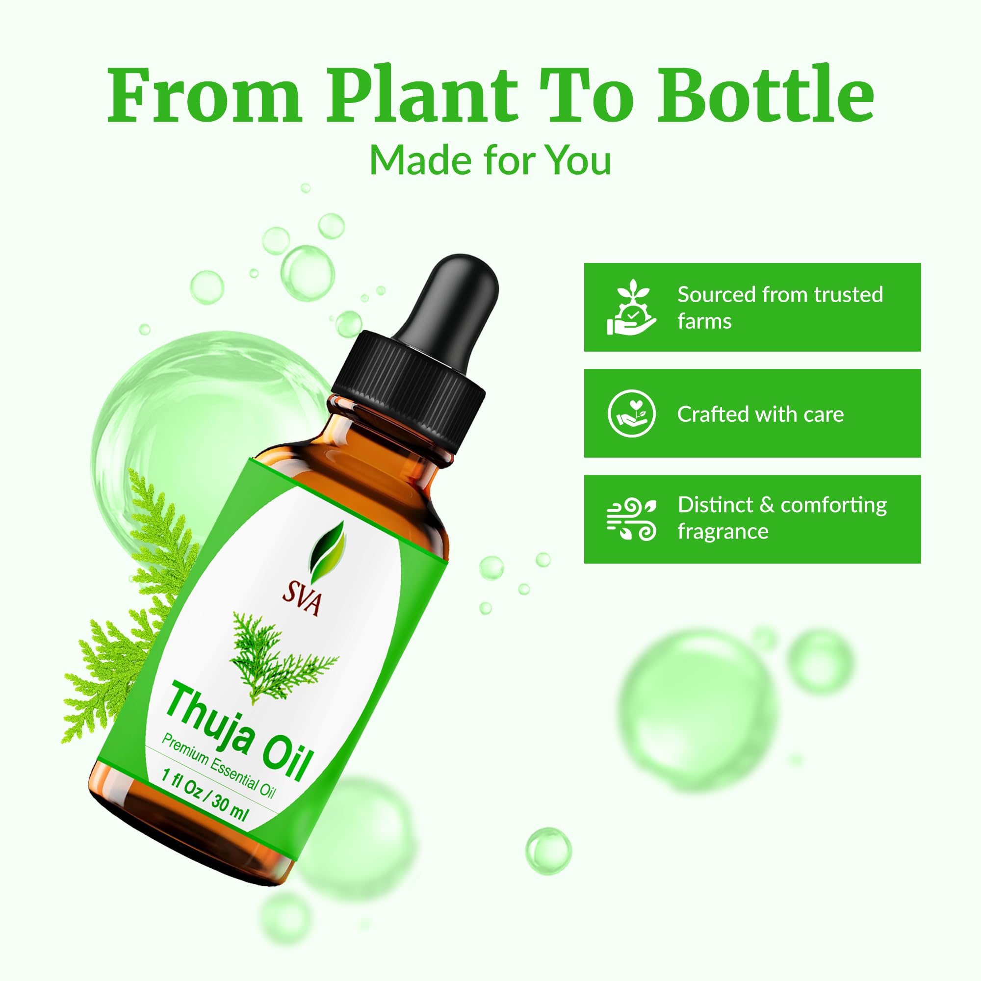 SVA Thuja oil added to hair care routine with shampoo or conditioner