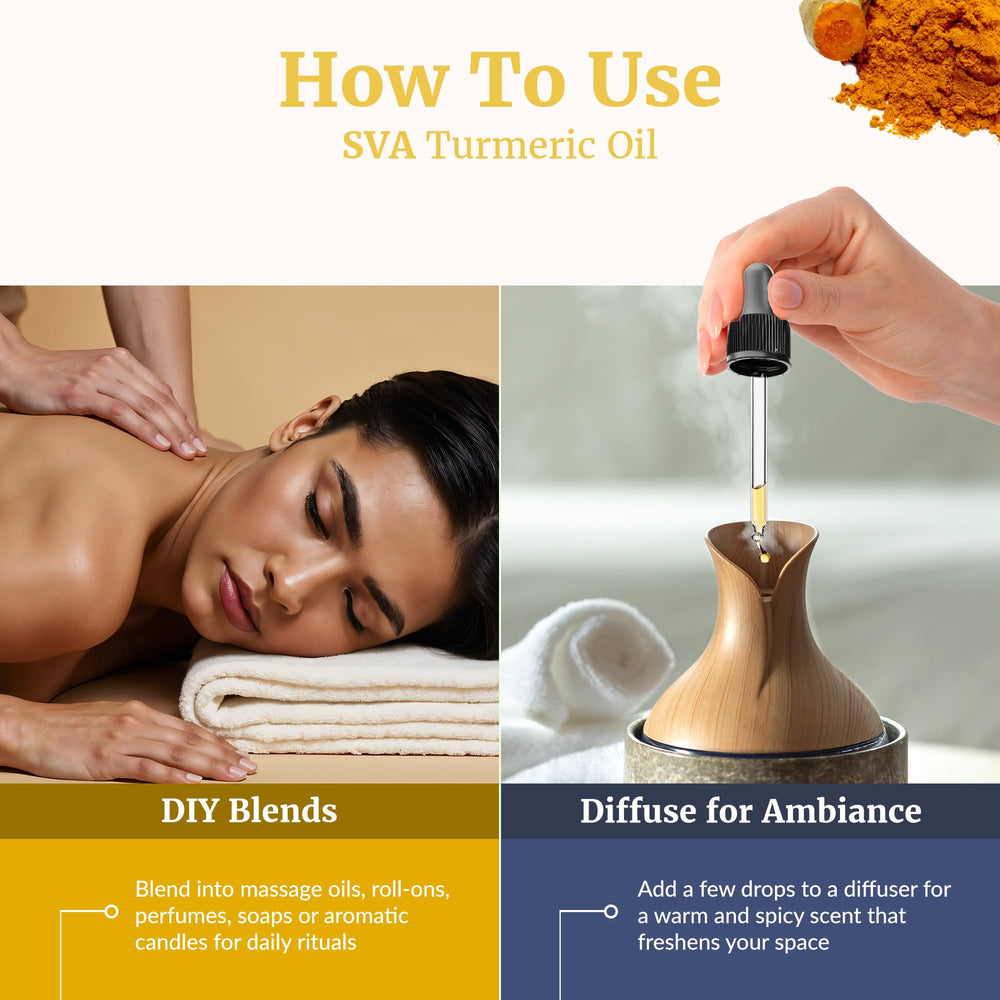 SVA Turmeric Essential Oil added to creams and lotions for skincare blends