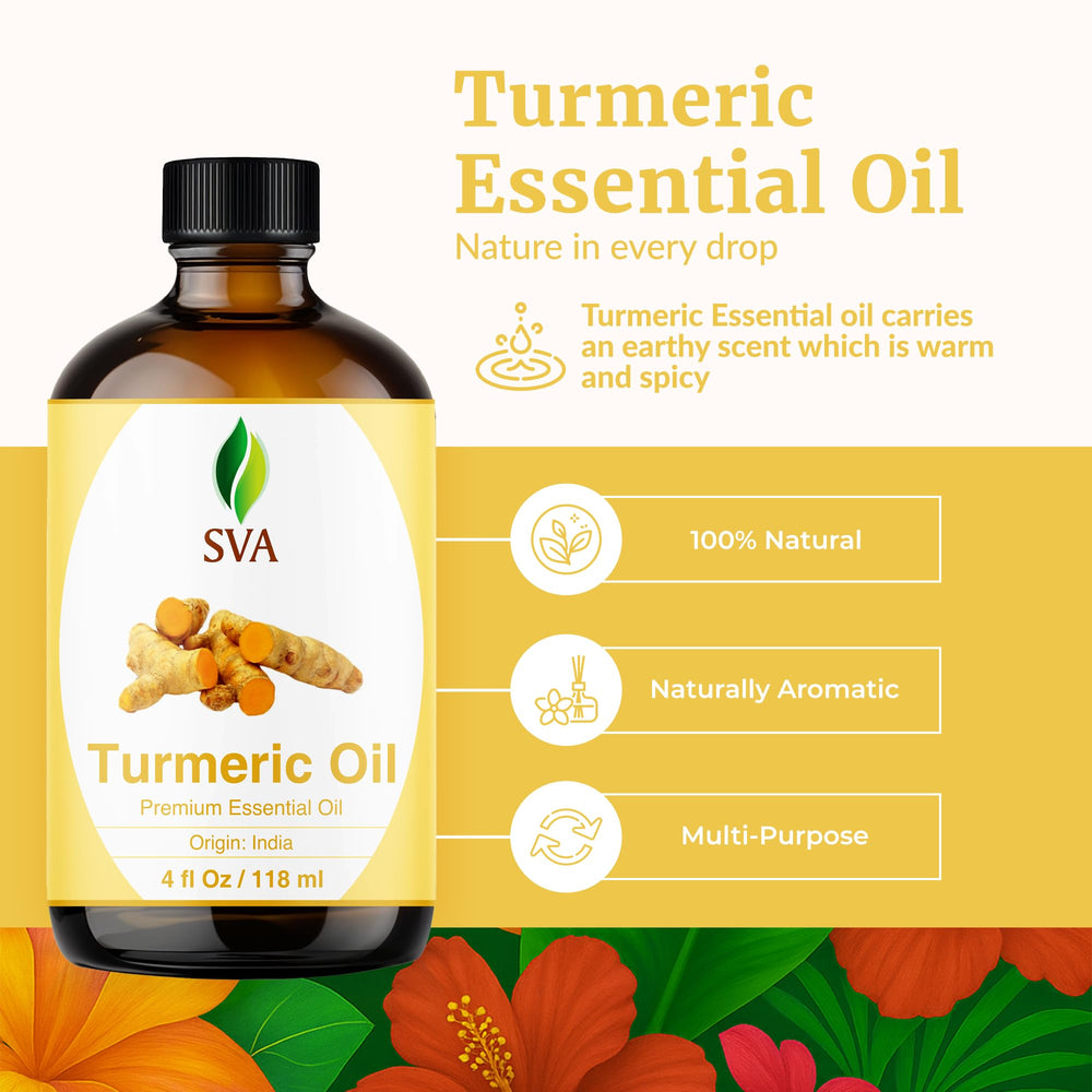 SVA Turmeric Essential Oil dropper bottle for precise dosing