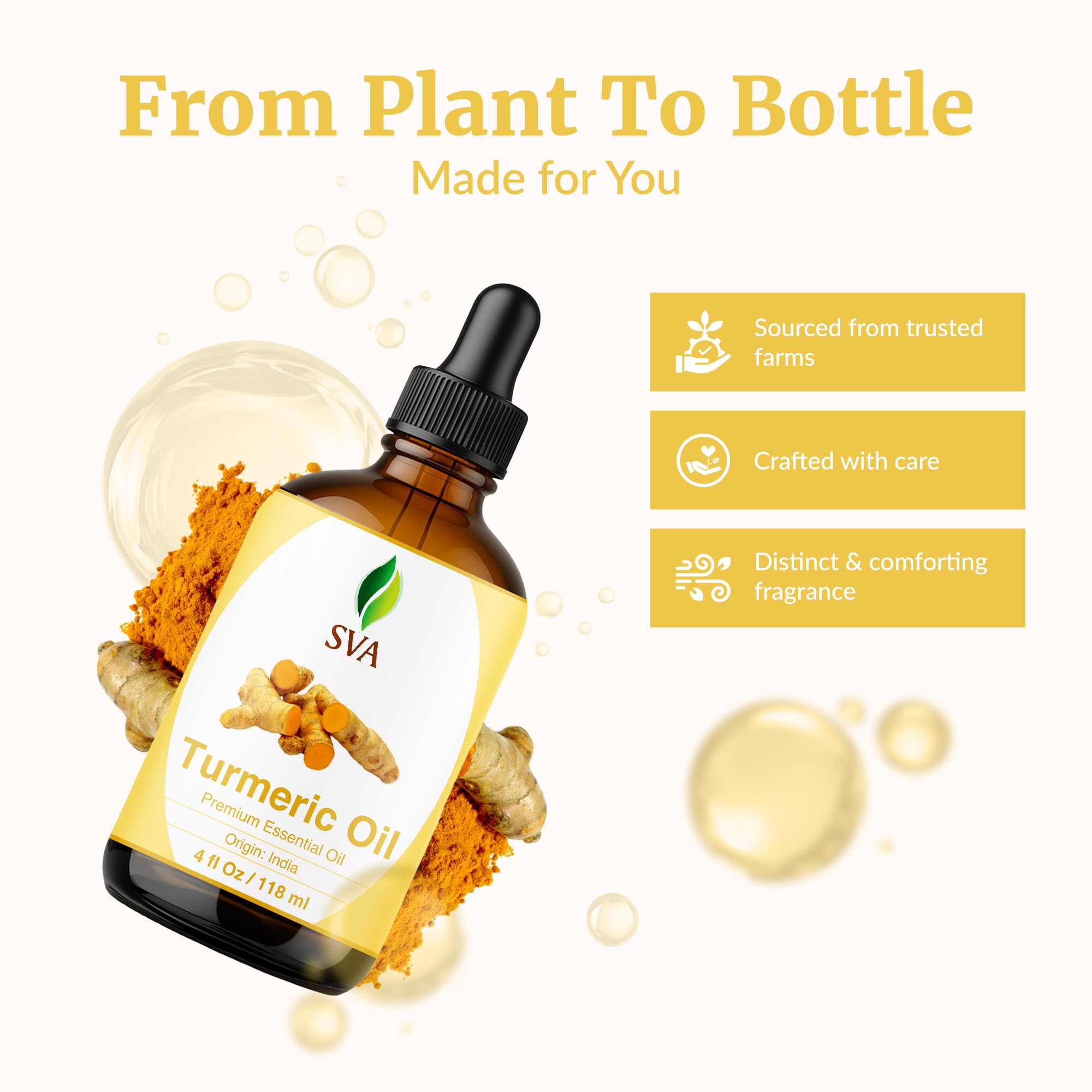 SVA Turmeric Essential Oil prepared for safe skin application when diluted