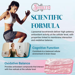 Svaiketa Liposomal Tocotrienols bottle label highlighting Delta and Gamma tocotrienol content.