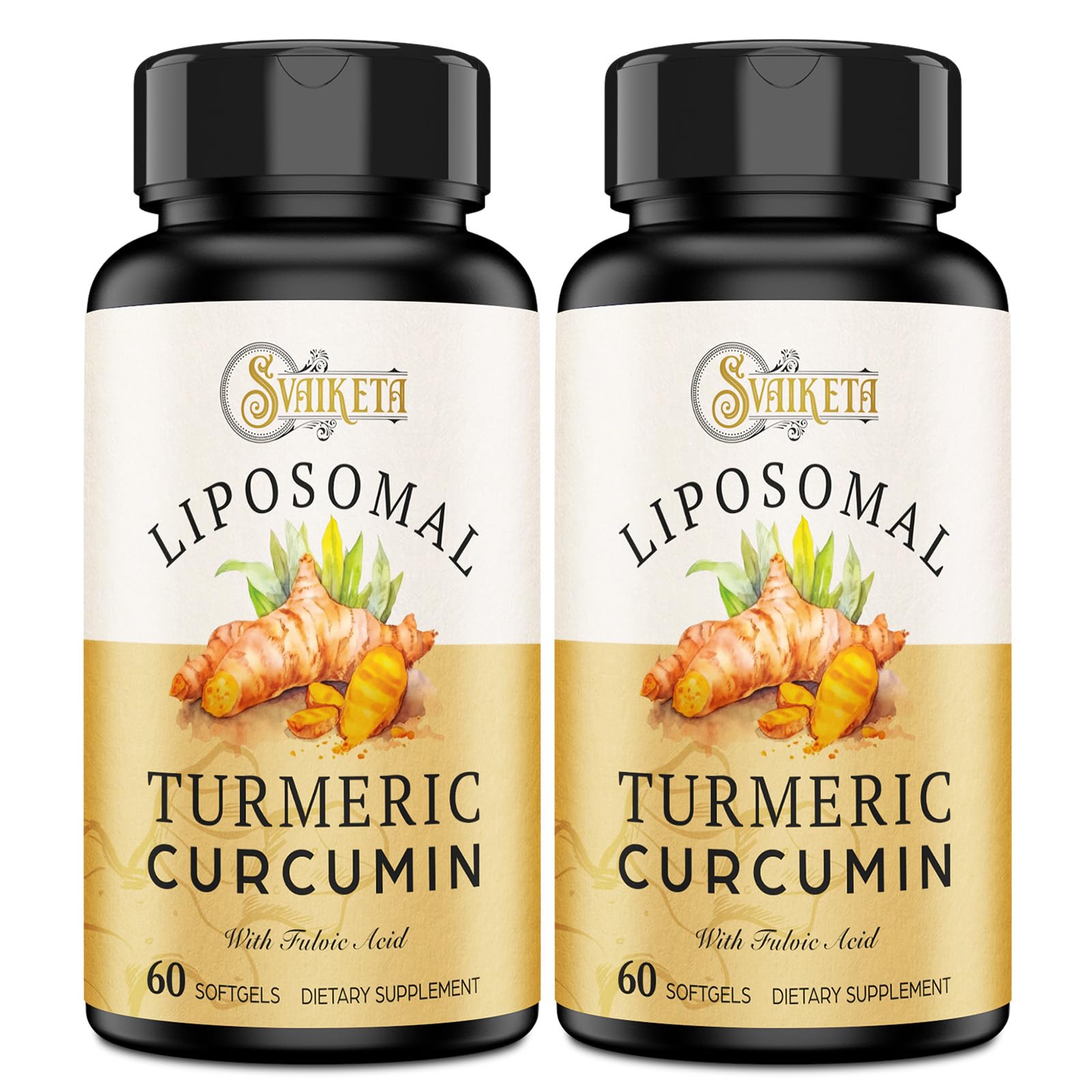 Svaiketa Liposomal Turmeric Curcumin bottle front view for daily wellness support