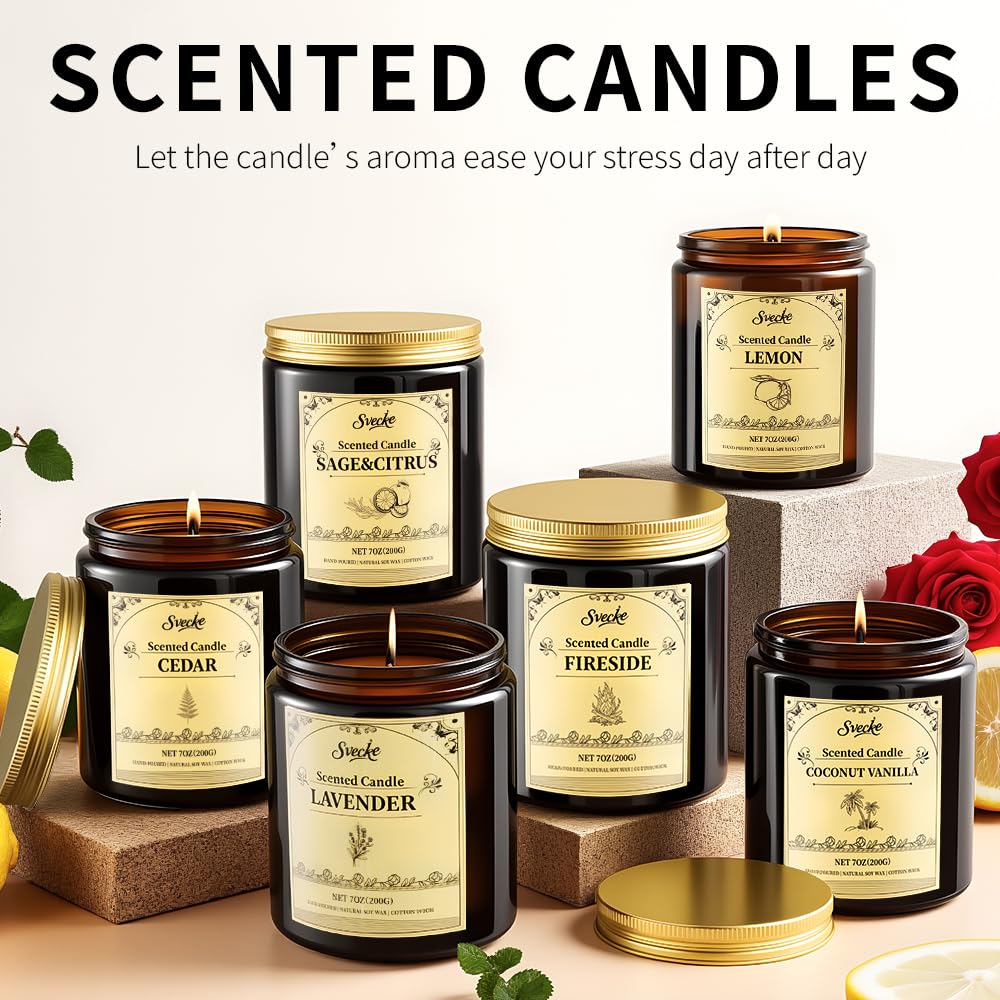 Gift-ready SVECKE cedar candle ideal for birthdays or holidays.