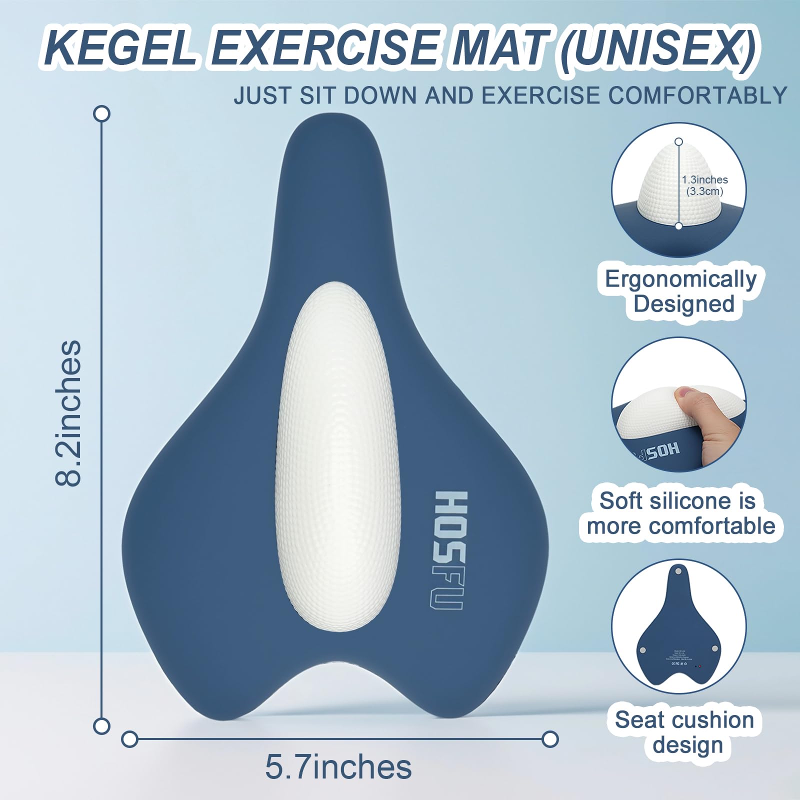 SVTXEU Kegel Exerciser blue silicone close-up shows soft, comfortable texture.