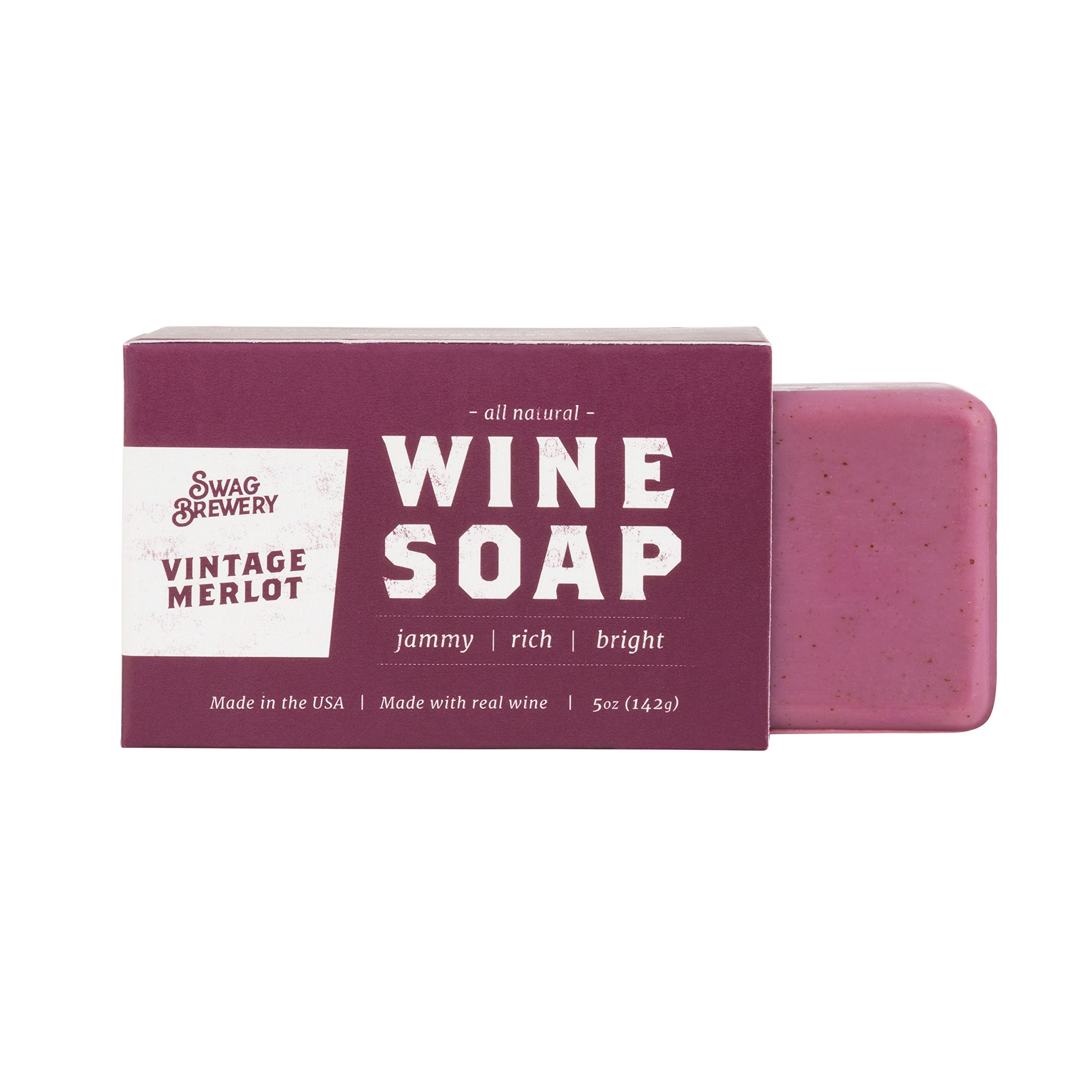 Swag Brewery Jabon Vino Merlot: envase elegante para regalo y sorprender.